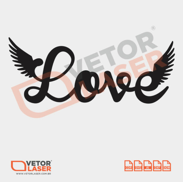 Vetor Love 0001 - CDR, AI, SVG, DXF e DGW - Imagem 2