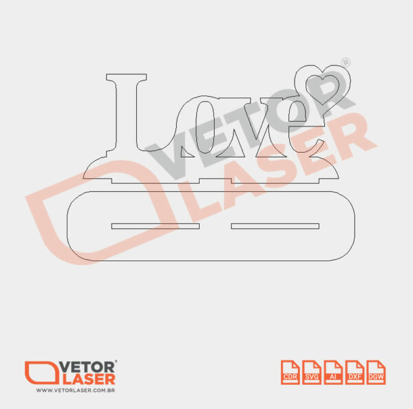 Vector Love Laser Cutting 0002 – CDR, AI, SVG, DXF e DGW - Image 3