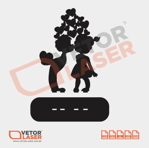Vetor Casal de Criança para corte a Laser em MDF – 0001 - Image 2
