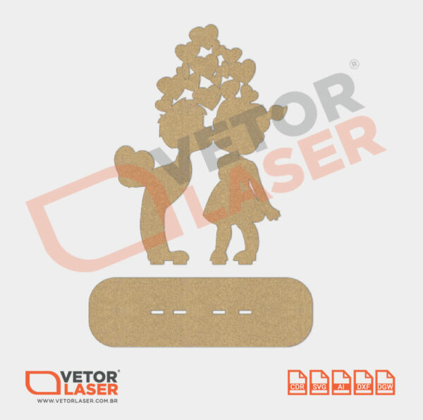 Vetor Casal de Criança para corte a Laser em MDF – 0001