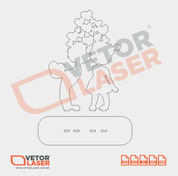 Vetor Casal de Criança para corte a Laser em MDF – 0001 - Image 3