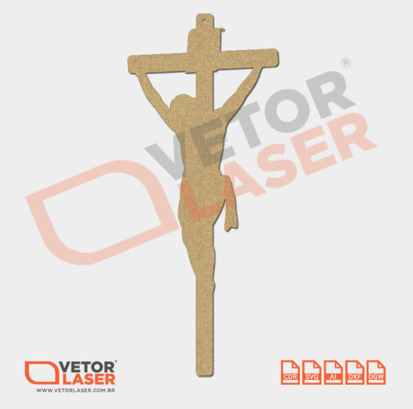 Vetor Jesus Crucificado para corte a Laser em MDF – 0001