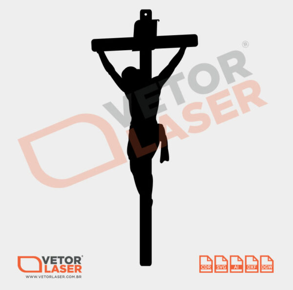 Vetor Jesus Crucificado para corte a Laser em MDF – 0001 - Image 2