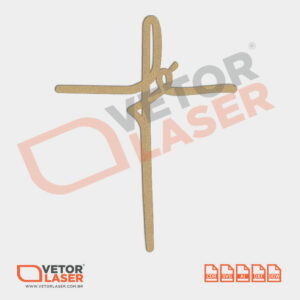 Vetor Cruz palavra Fé para corte a Laser em MDF – 0001