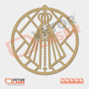 Vetor Mandala Nossa Senhora da Aparecida para corte a Laser em MDF – 0001