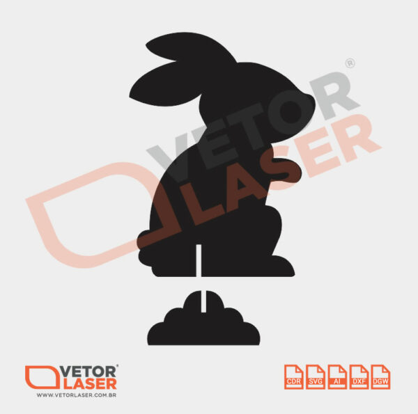 Vetor Coelhinho da Páscoa para Corte Laser em MDF - Image 2