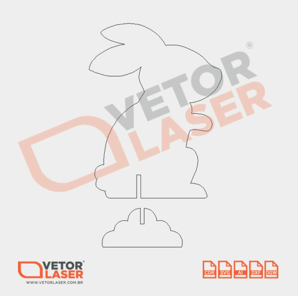 Vetor Coelhinho da Páscoa para Corte Laser em MDF - Image 3