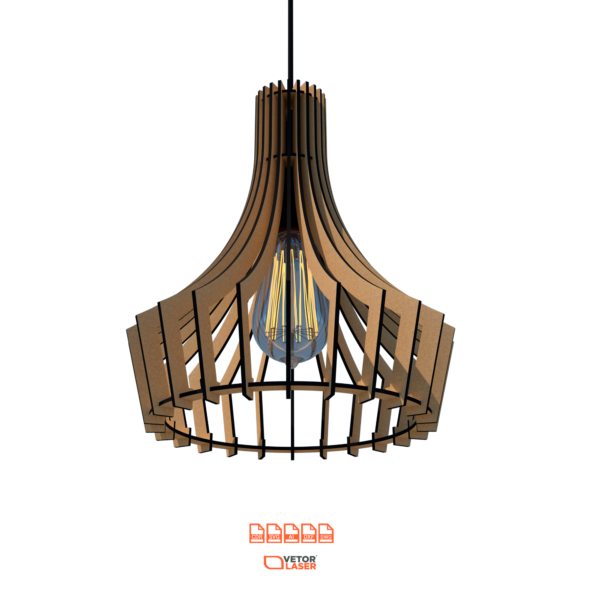 Vetor Projeto Luminária Pendente para Corte Laser em MDF 3mm – VLP2620 - Image 2
