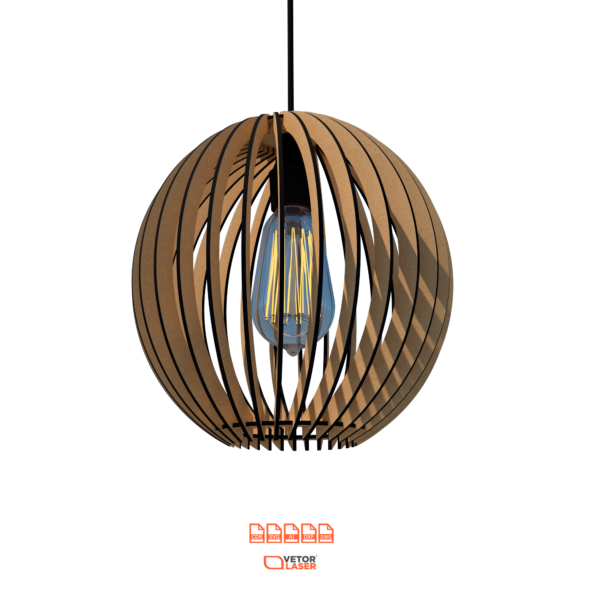 Projeto Vetor Luminária Pendente para Corte Laser em MDF 3mm – VLP5721 - Image 2