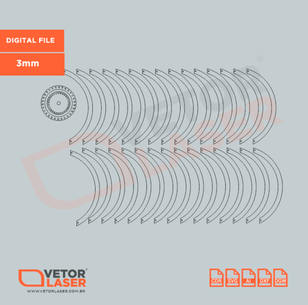 Projeto Vetor Luminária Pendente para Corte Laser em MDF 3mm – VLP5721 - Image 4