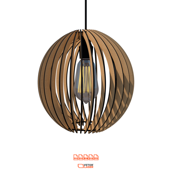 Projeto Vetor Luminária Pendente para Corte Laser em MDF 3mm – VLP5721