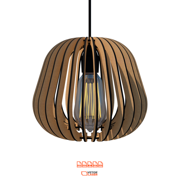 Vetor de Luminária Pendente para Corte a Laser em MDF de 3mm – Arquivos DXF, SVG – VLP8021