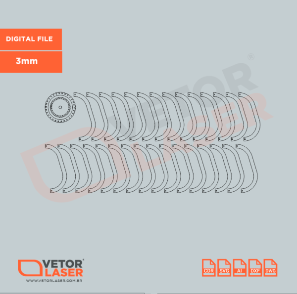 Vetor de Luminária Pendente para Corte a Laser em MDF de 3mm – Arquivos DXF, SVG – VLP8021 - Image 4