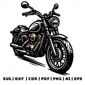 Moto Harley - Arquivos Vetorizados SVG, DXF, CDR, PDF, PNG, Ai e EPS