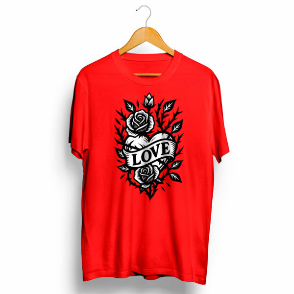 Coração Love Rosas e Espinhos - Arquivos Vetorizados SVG, DXF, CDR, PDF, PNG, Ai e EPS - Imagem 2
