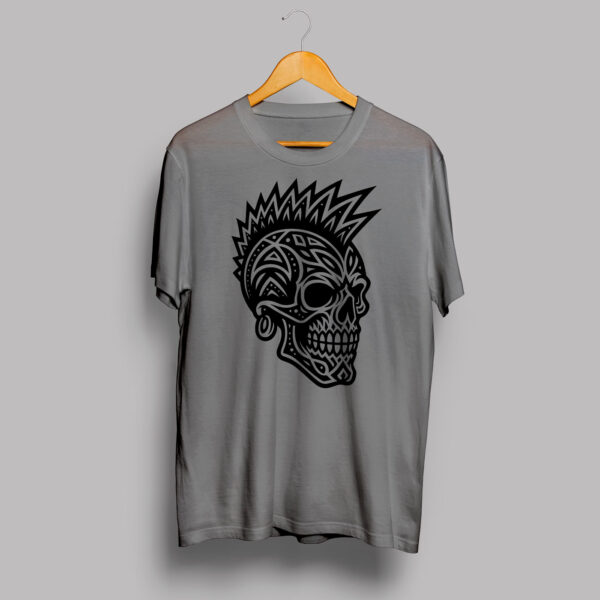 Caveira Moicano Punk Rock - Arquivos Vetorizados SVG, DXF, CDR, PDF, PNG, Ai e EPS - Imagem 2