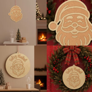 Vetor de Papai Noel para corte laser em MDF