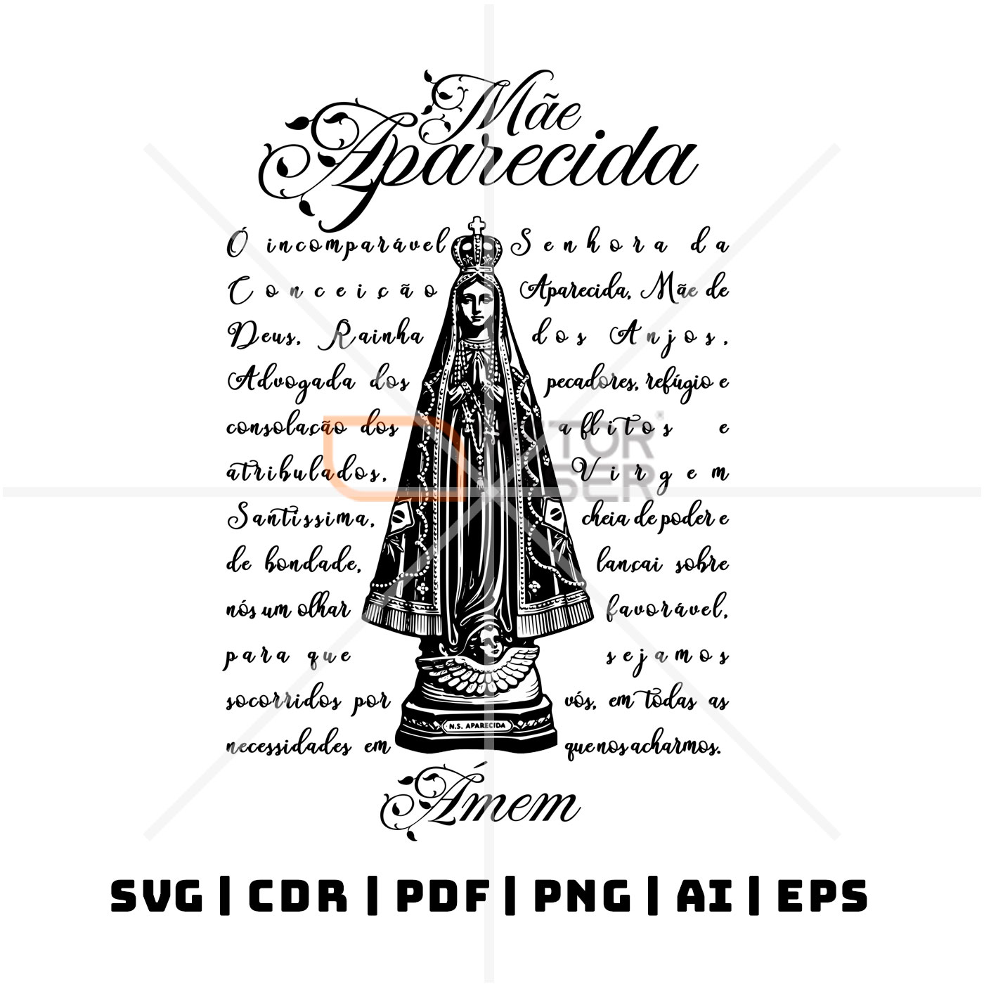Imagem de Nossa Senhora Aparecida Vetorizada em SVG