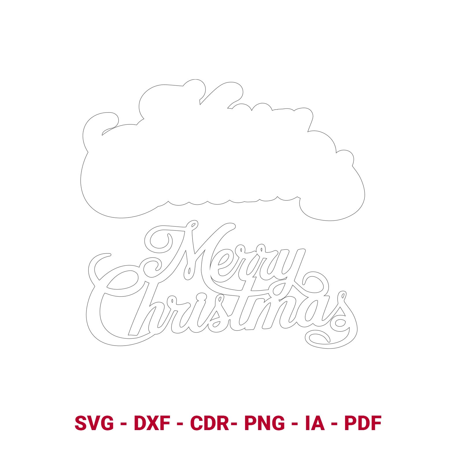 Vetor Merry Christmas para Corte Laser - Arquivos SVG, DXF, CDR, EPS, PDF - Imagem 4