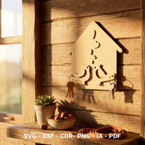 Vetor Arquivo porta Chaves para corte laser em MDF