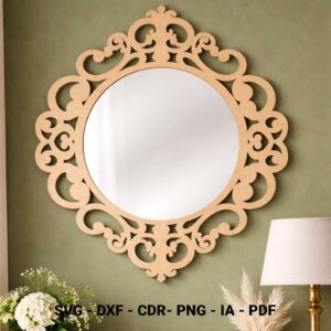 Vetor Arquivo Moldura de Espelho para Corte Laser