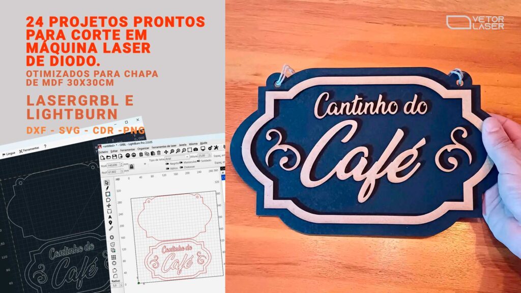 Pacote com 24 arquivos prontos para corte laser Diodo – Laser GRBL e LightBurn