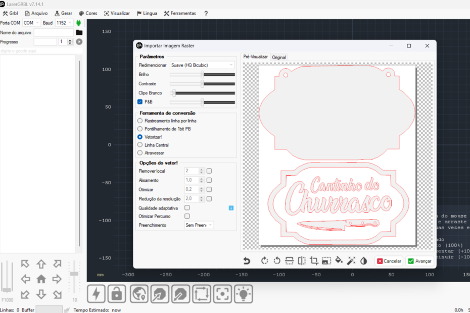 LaserGRBL software gratuito para máquina laser de diodo